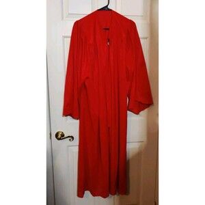 Unbranded Red Vtg Unisex One Size Graduation Gown Robe Red Costume Play